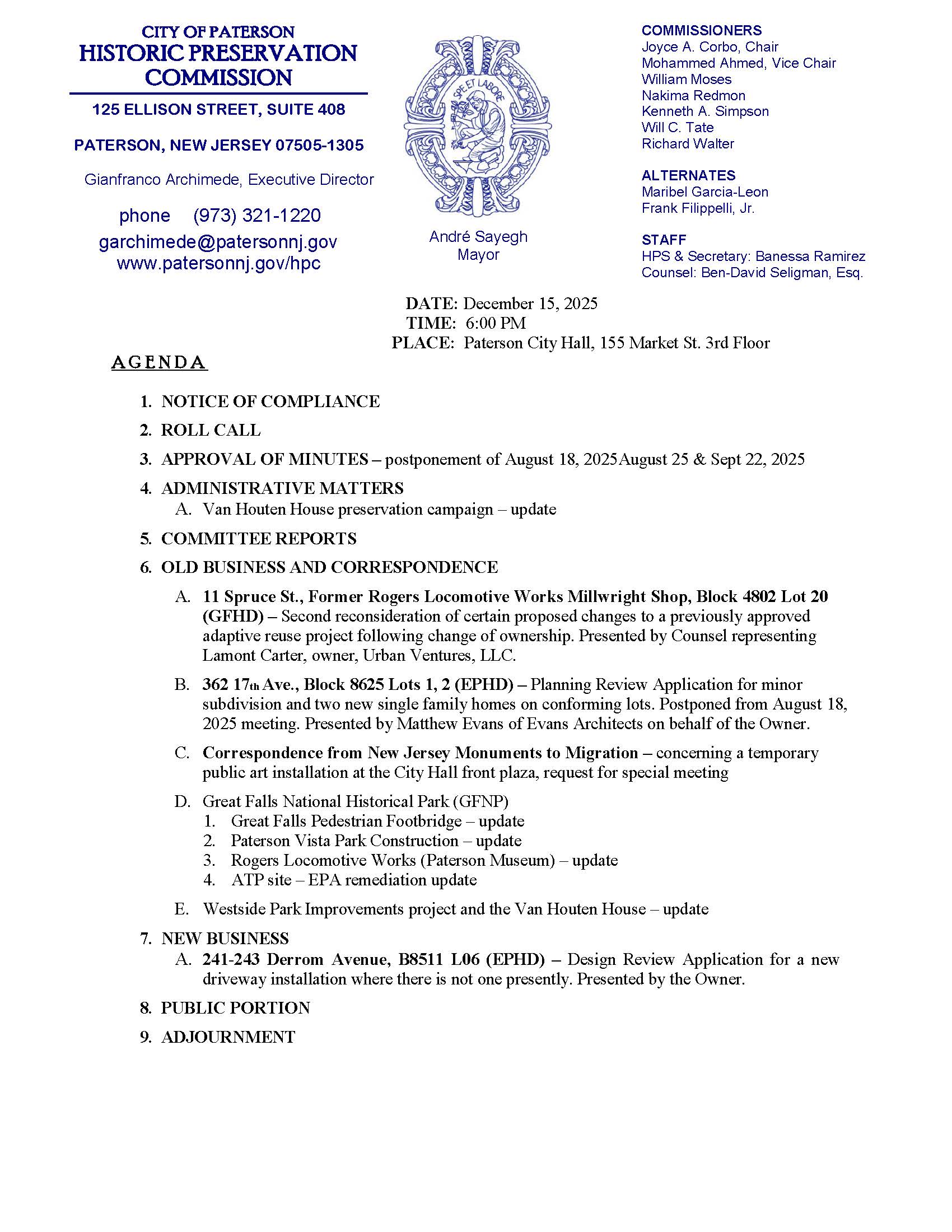 HPC Meeting Agenda - December 15, 2025